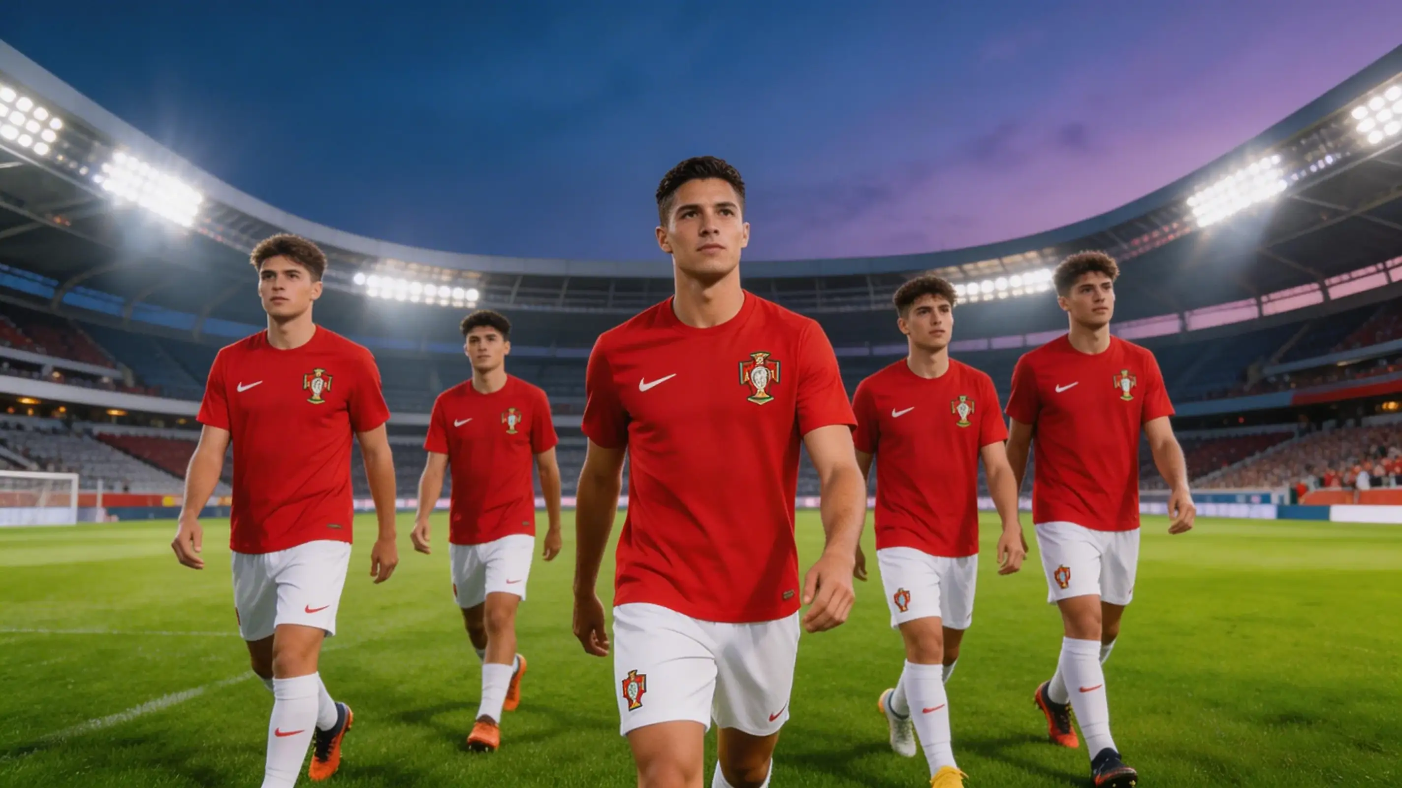 Portugals landslag i rødt med en ny generasjon spillere for VM 2026